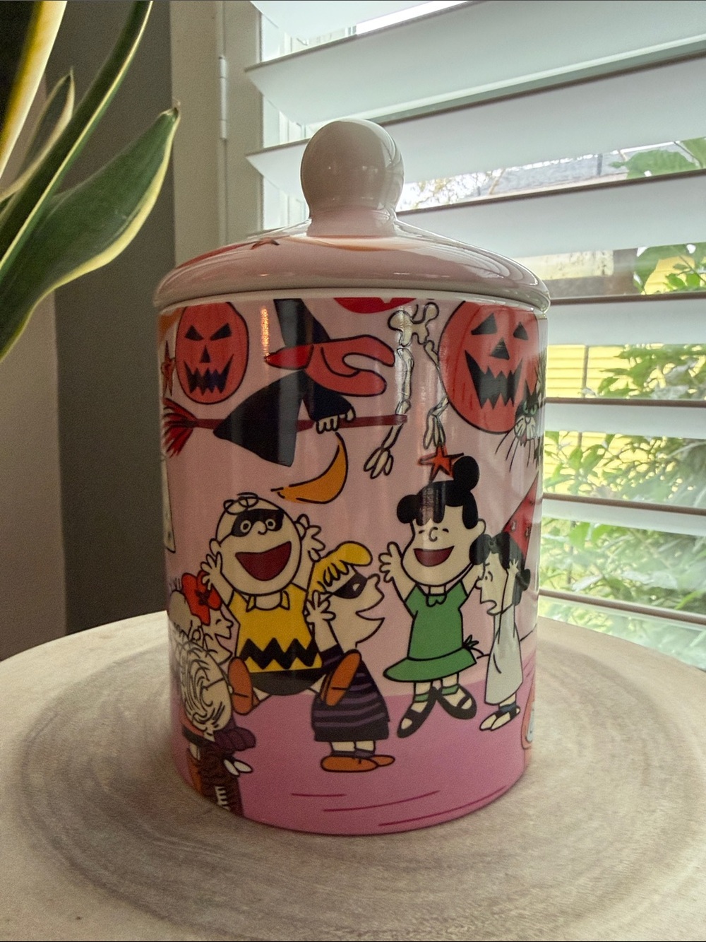 Peanuts Pink Halloween Ceramic Treat Canister 🍭